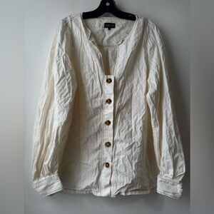 Shegul Emme Cream Button-Down Shirt